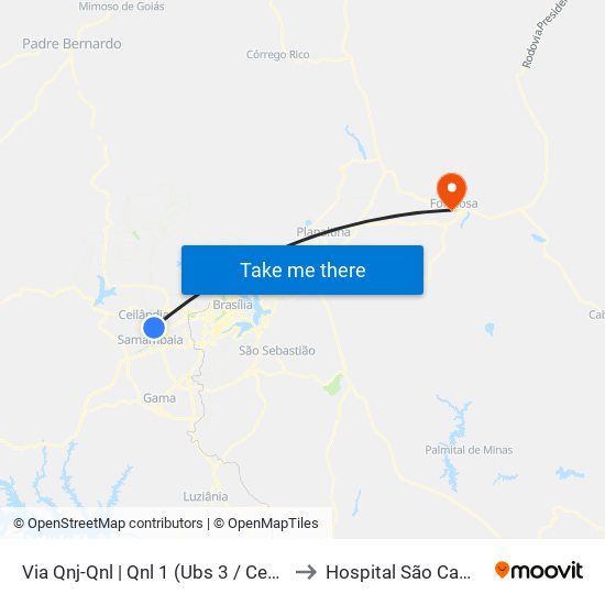 Via Qnj-Qnl | Qnl 1 (Ubs 3 / Ced 6) to Hospital São Camilo map