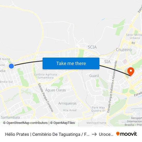 Hélio Prates | Cemitério De Taguatinga / Fort Atacadista to Urocentro map