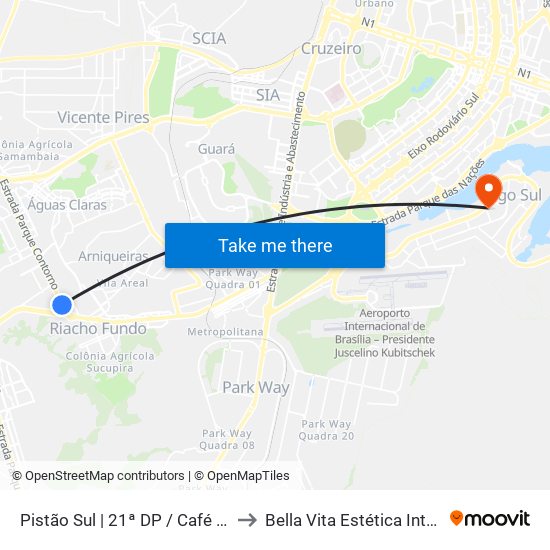 Pistão Sul | 21ª DP / Café do Sítio to Bella Vita Estética Integrada map