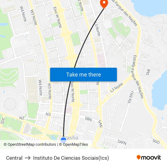 Central to Instituto De Ciencias Sociais(Ics) map