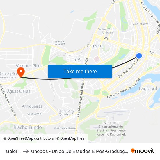 Galeria to Unepos - União De Estudos E Pós-Graduação map