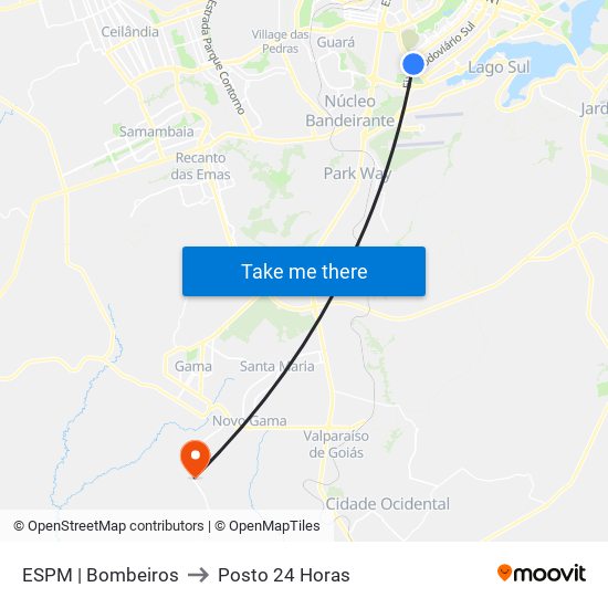 ESPM | Bombeiros to Posto 24 Horas map