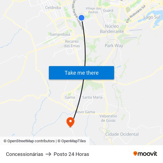 Concessionárias to Posto 24 Horas map