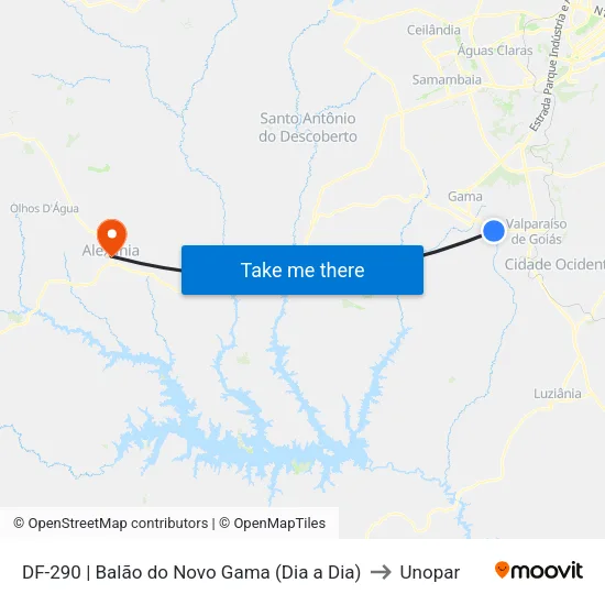 DF-290 | Balão do Novo Gama (Dia a Dia) to Unopar map