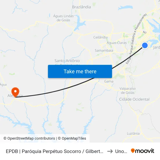 EPDB | Paróquia Perpétuo Socorro / Gilberto Salomão to Unopar map
