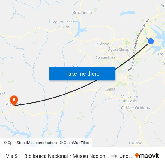 Via S1 | Biblioteca Nacional / Museu Nacional / SESI LAB to Unopar map