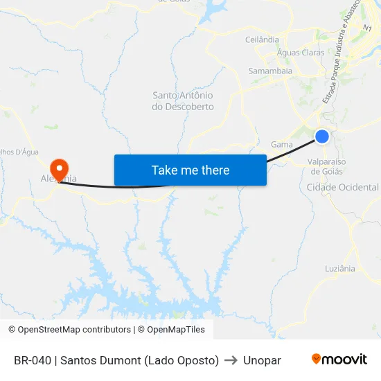 BR-040 | Santos Dumont (Lado Oposto) to Unopar map