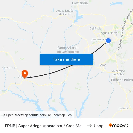 EPNB | Super Adega Atacadista / Gran Motel to Unopar map