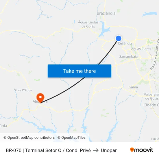 BR-070 | Terminal Setor O / Cond. Privê to Unopar map