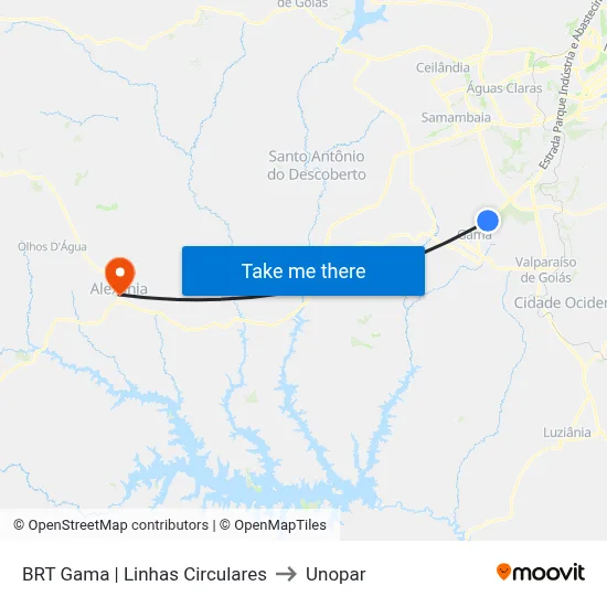 BRT Gama | Linhas Circulares to Unopar map