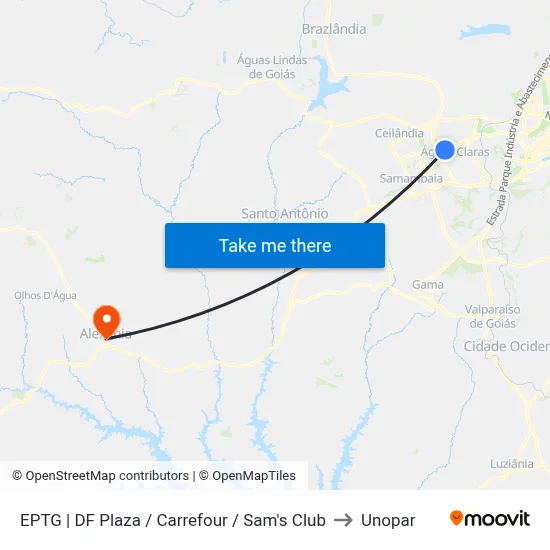 EPTG | DF Plaza / Carrefour / Sam's Club to Unopar map