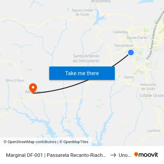 Marginal DF-001 | Passarela Recanto-Riacho II (Recanto) to Unopar map