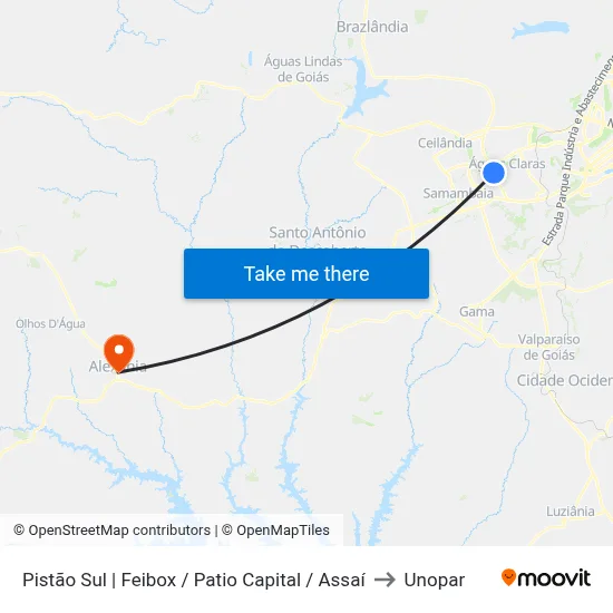 Pistão Sul | Feibox / Patio Capital / Assaí to Unopar map