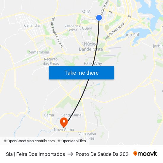 SIA Tr. 7 | Feira dos Importados to Posto De Saúde Da 202 map