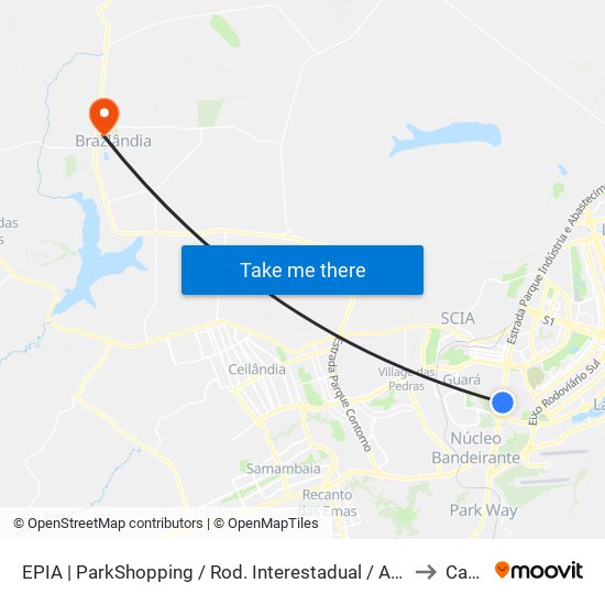 EPIA | ParkShopping / Rod. Interestadual / Assaí to Caps map