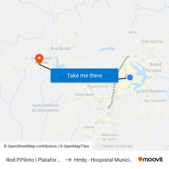 Rod.P.Piloto | Plataforma D (Box 16) to Hmbj - Hospistal Municipal Bom Jesus map