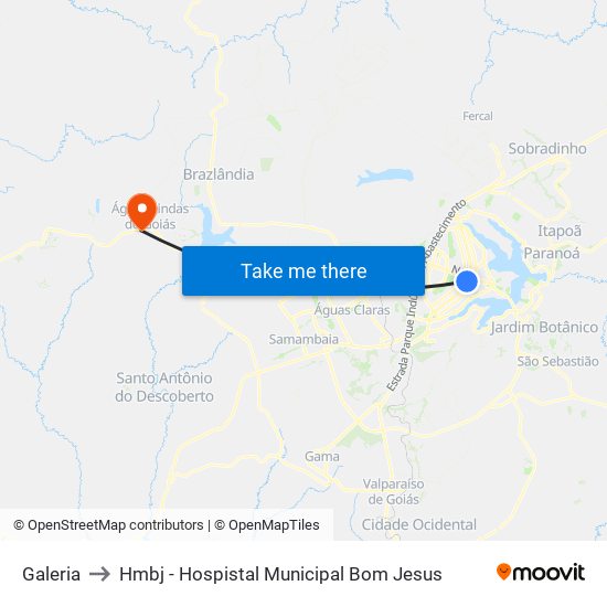 Galeria to Hmbj - Hospistal Municipal Bom Jesus map