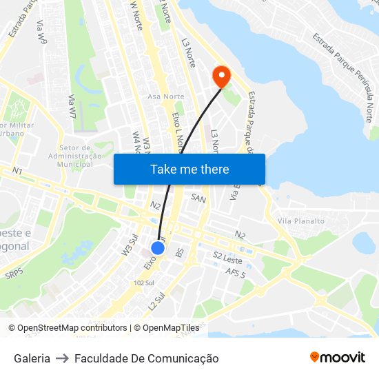Galeria to Faculdade De Comunicação map