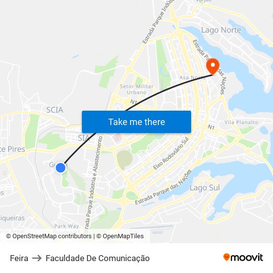 Feira to Faculdade De Comunicação map