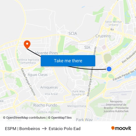 ESPM | Bombeiros to Estácio Polo Ead map