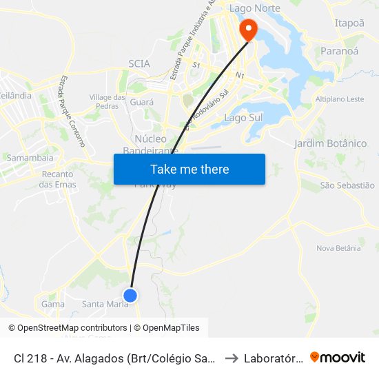 Cl 218 - Av. Alagados (Brt/Colégio Santa Maria/N.S.Aparecida) to Laboratório Lagas map