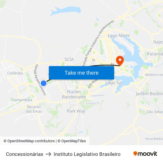 Concessionárias to Instituto Legislativo Brasileiro map