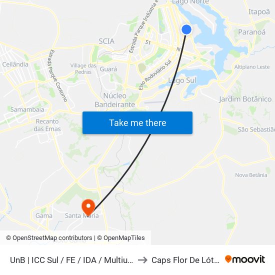 UnB | ICC Sul / FE / IDA / Multiuso to Caps Flor De Lótus map