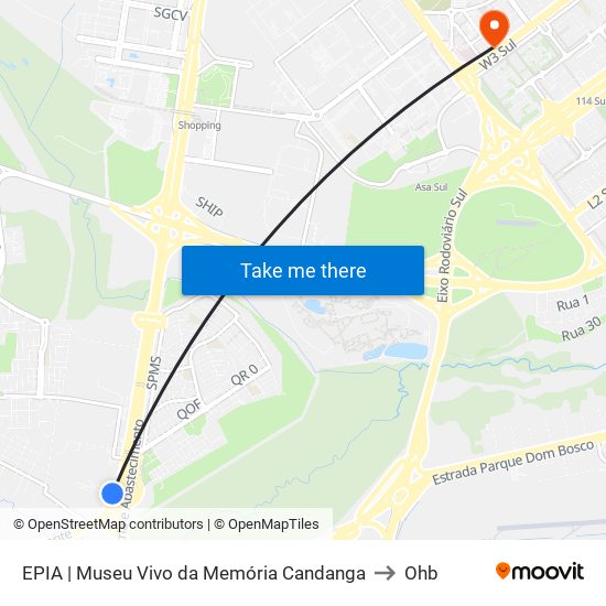 EPIA | Museu Vivo da Memória Candanga to Ohb map