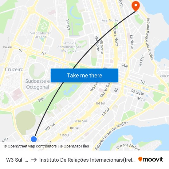 W3 Sul | 715 Sul to Instituto De Relações Internacionais(Irel) / Instituto De Ciência Política map