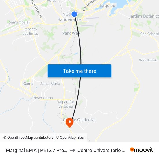 Marginal EPIA | PETZ / Premier Nissan & Renault to Centro Universitario Unidesc - Campus I map