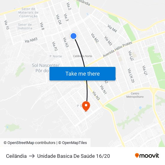 Ceilândia to Unidade Basica De Saúde 16/20 map