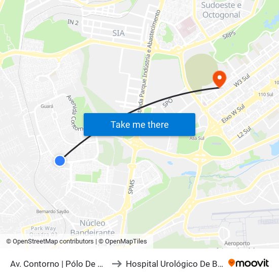 Av. Contorno | Pólo De Modas to Hospital Urológico De Brasília map