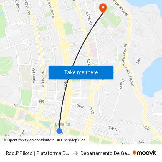 Rod.P.Piloto | Plataforma D (Box 16) to Departamento De Geografia map