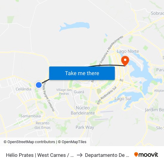 Hélio Prates | West Carnes / Taguacenter to Departamento De Geografia map