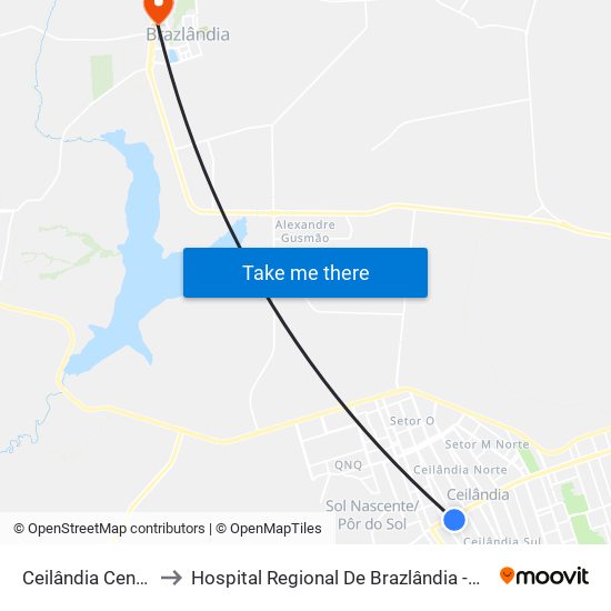 Ceilândia Centro to Hospital Regional De Brazlândia -Hrbz map