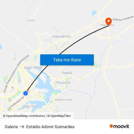 Galeria to Estádio Adonir Guimarães map