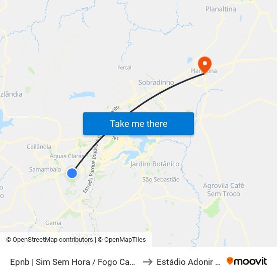 Epnb | Sim Sem Hora / Fogo Campeiro / Villa Brasil to Estádio Adonir Guimarães map