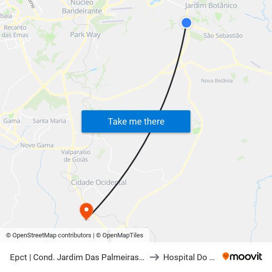 Epct | Cond. Jardim Das Palmeiras (Sentido São Sebastião) to Hospital Do Jardim Ingá map