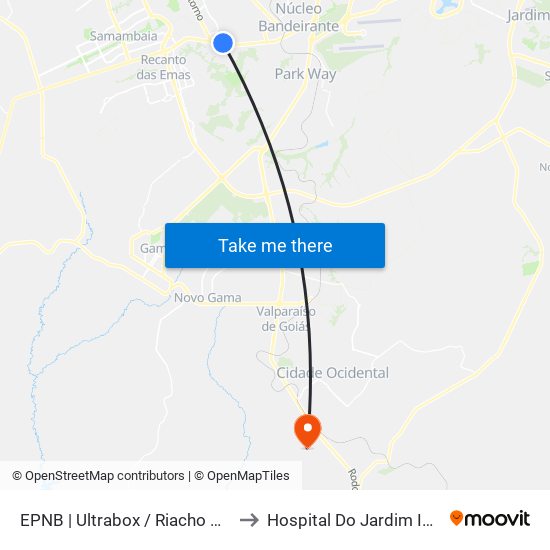 EPNB | Ultrabox / Riacho Mall to Hospital Do Jardim Ingá map