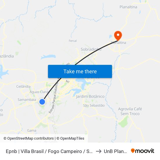 Epnb | Villa Brasil / Fogo Campeiro / Sim Sem Hora to UnB Planaltina map
