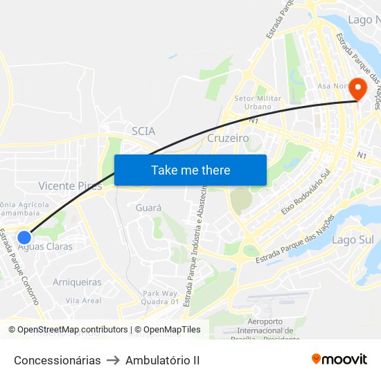 Concessionárias to Ambulatório II map