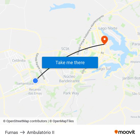 Furnas to Ambulatório II map