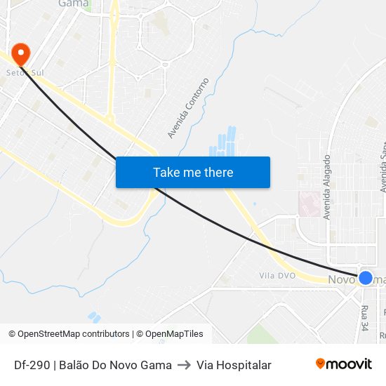 Df-290 | Balão Do Novo Gama to Via Hospitalar map