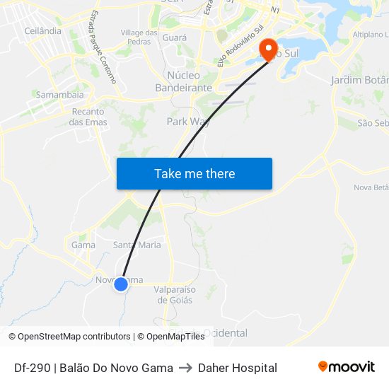 Df-290 | Balão Do Novo Gama to Daher Hospital map