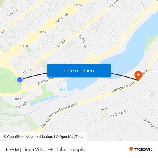 ESPM | Linea Vitta to Daher Hospital map