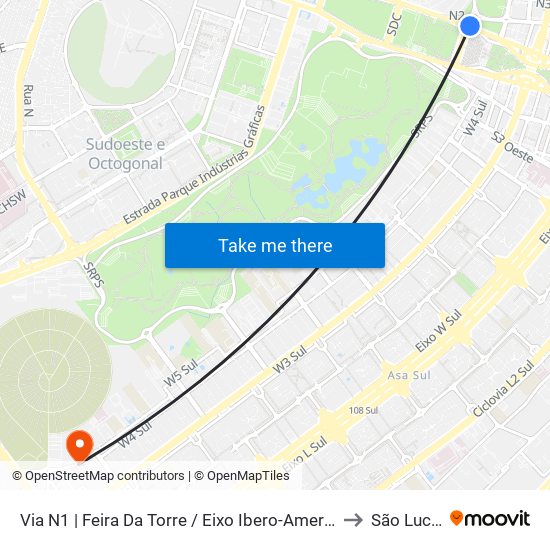 Via N1 | Feira Da Torre / Eixo Ibero-Americano to São Lucas map