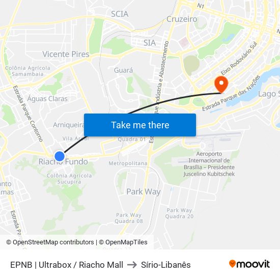 Epnb | Ultrabox / Assaí / Riacho Mall to Sírio-Libanês map