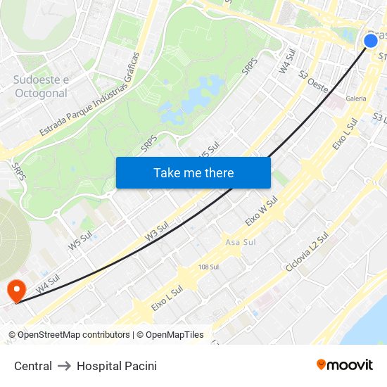 Central to Hospital Pacini map