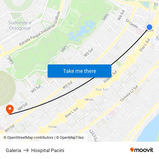 Galeria to Hospital Pacini map