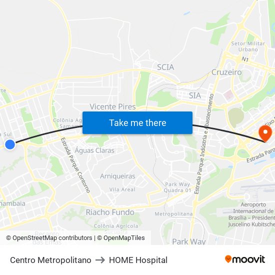 Centro Metropolitano to HOME Hospital map